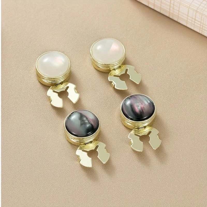 Round Alloy Button Sleeve Fastener Vintage Novelty for Casual Shirt