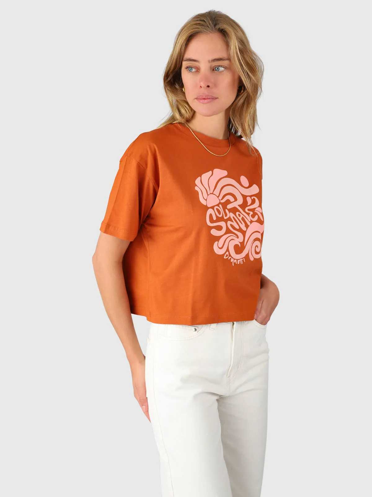 Saeda Women Boxy T-shirt | Chestnut