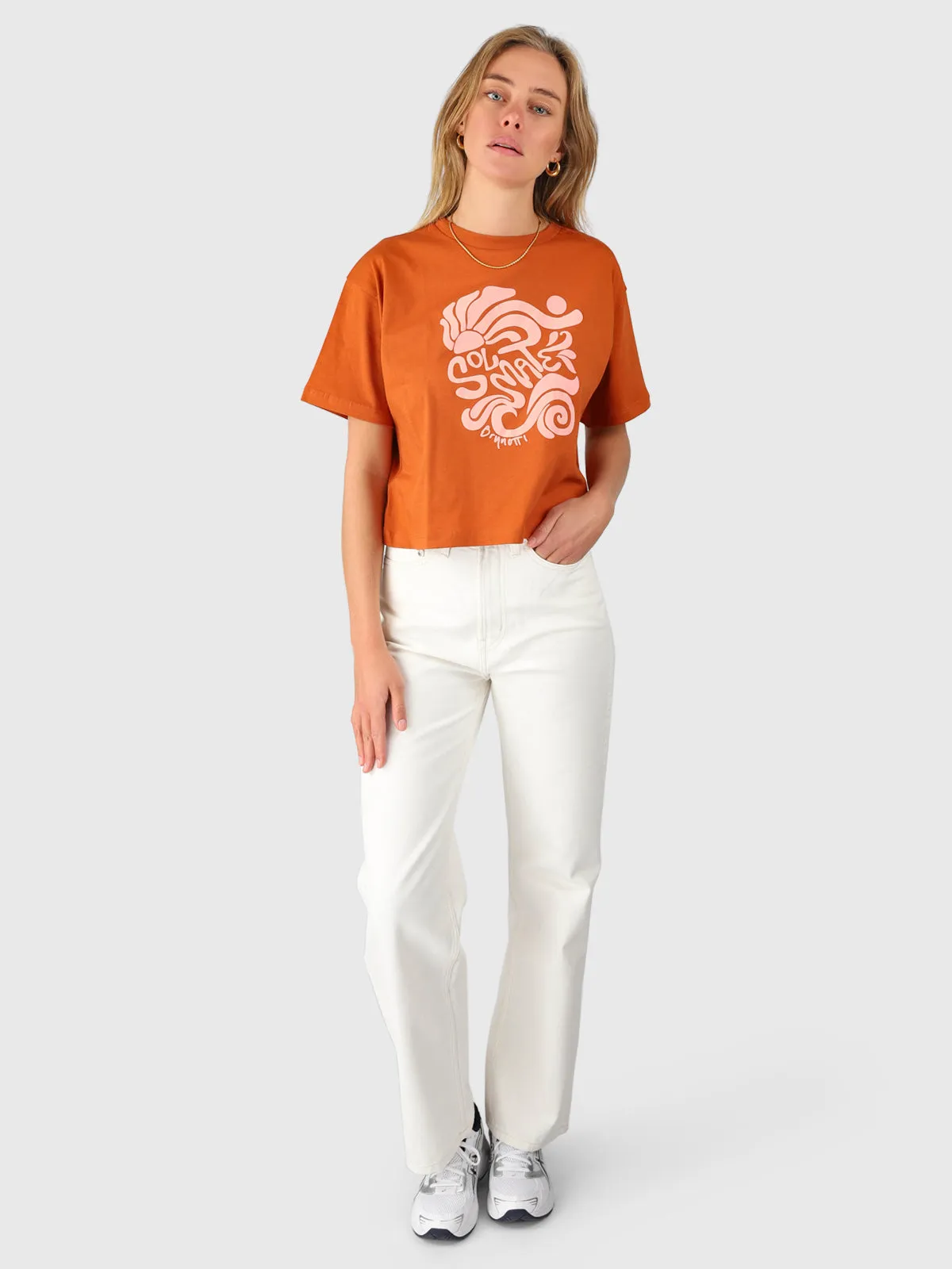 Saeda Women Boxy T-shirt | Chestnut