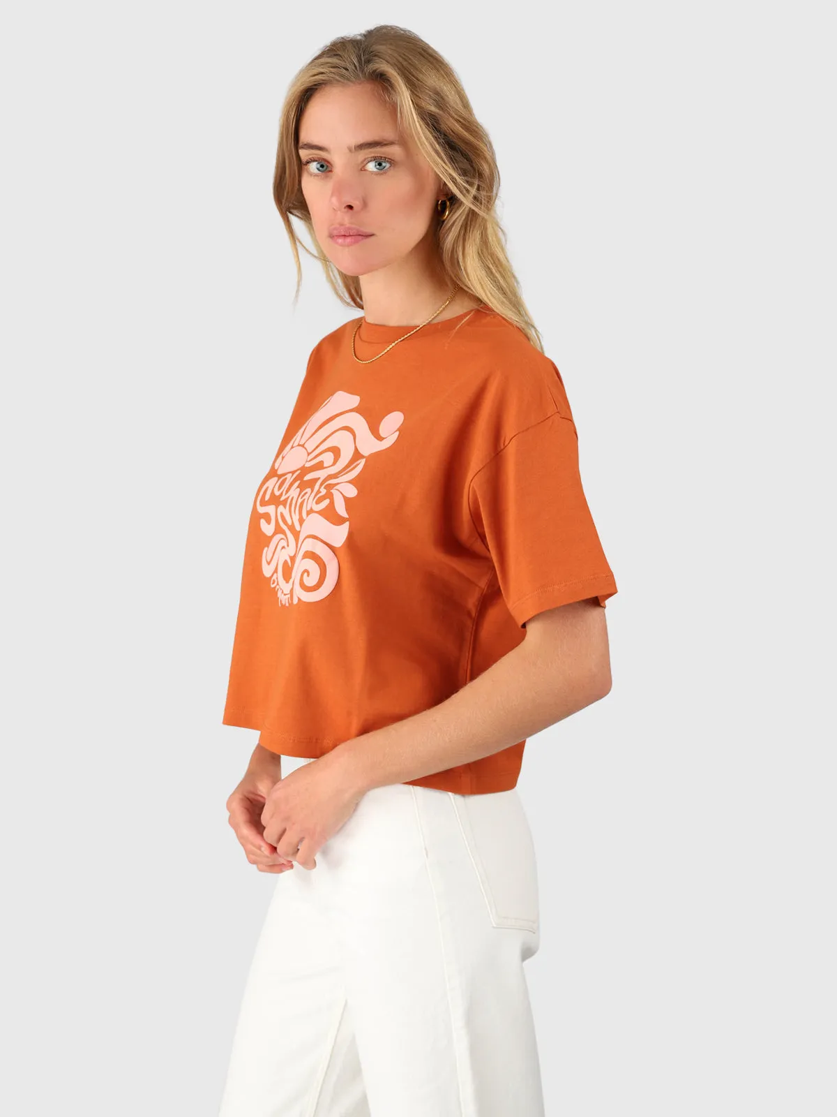 Saeda Women Boxy T-shirt | Chestnut