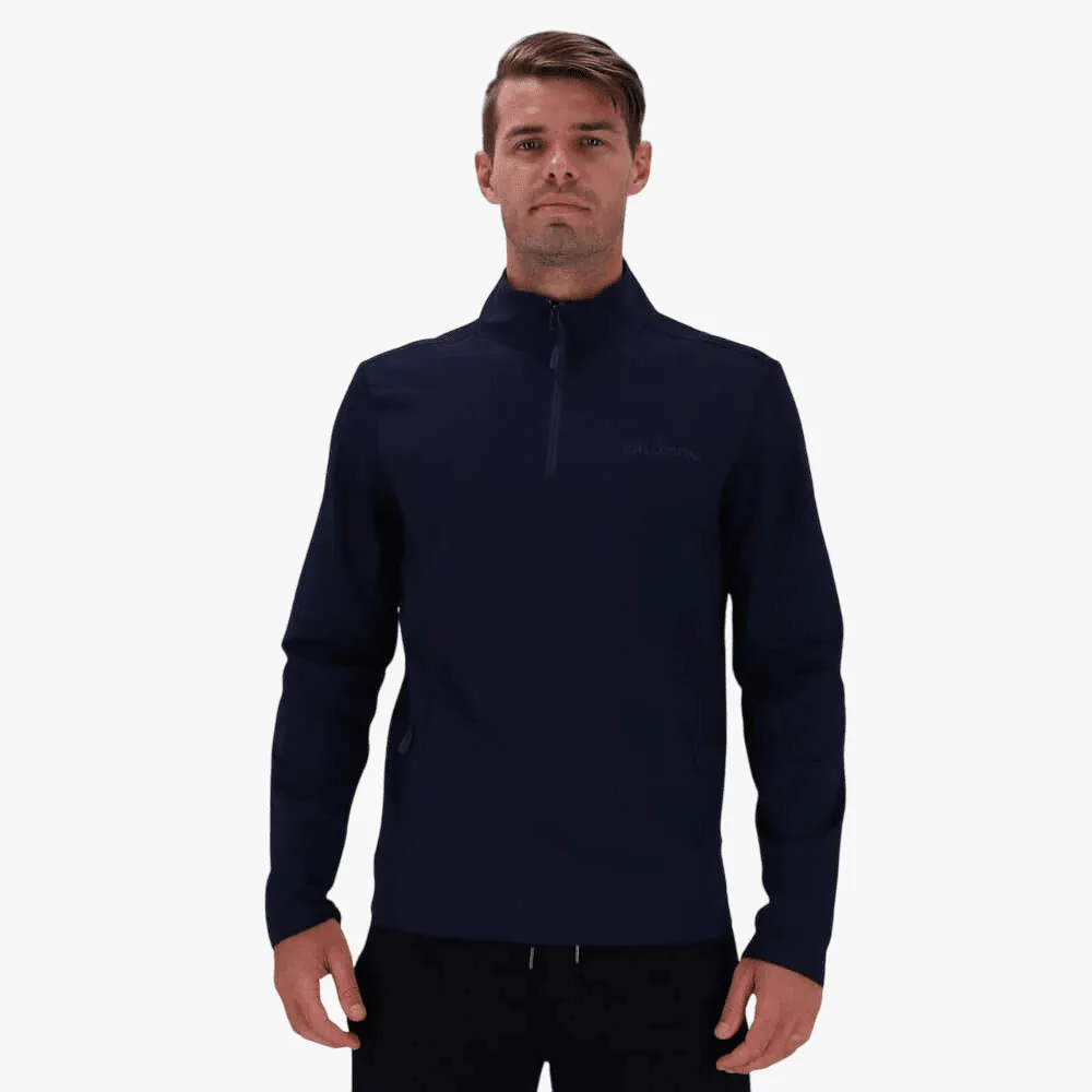 Salomon Mens Run Mid Quater Zip Sweater Midnight Blue