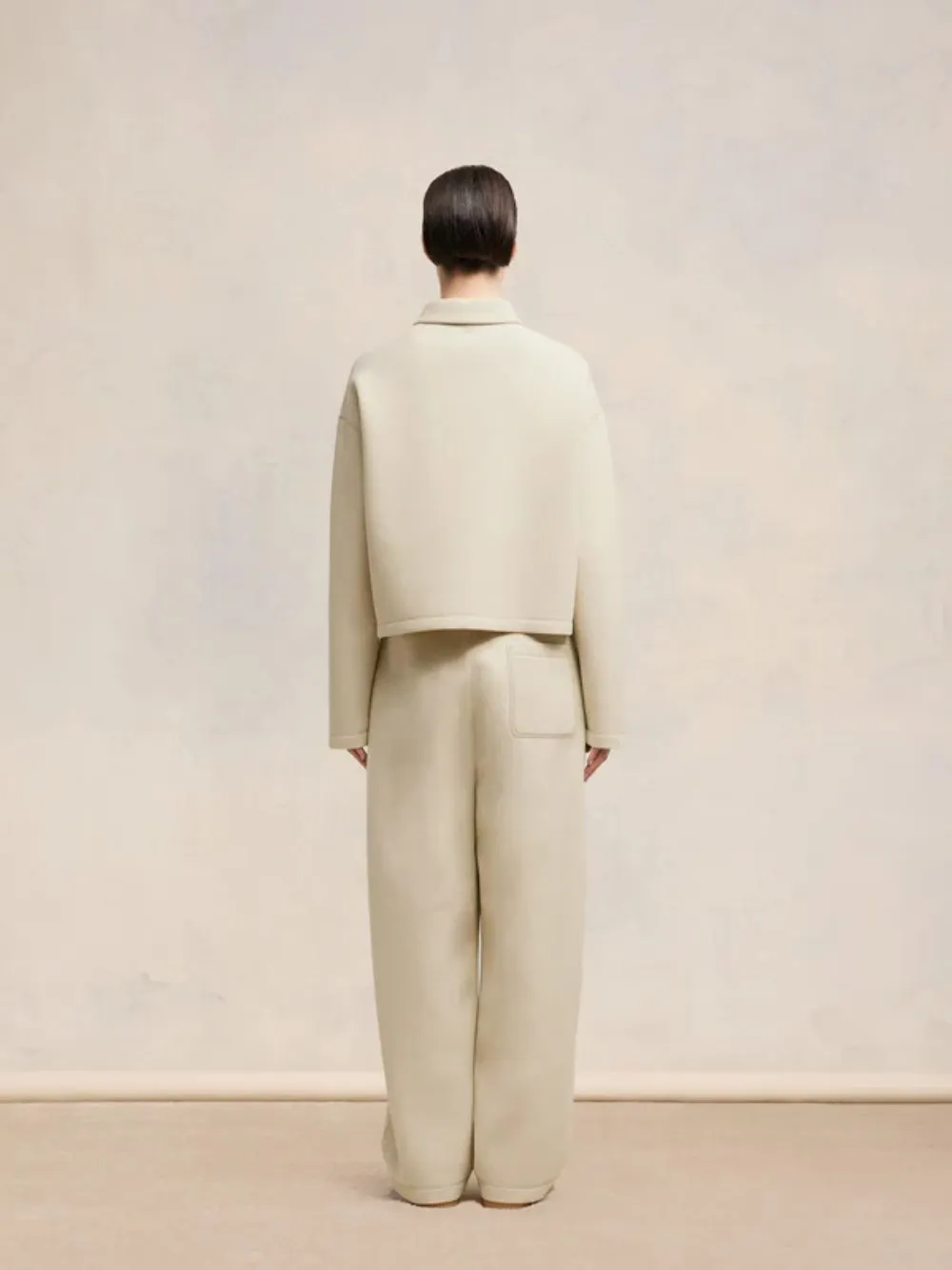Sand Ami Cropped Wool-Viscose Polo