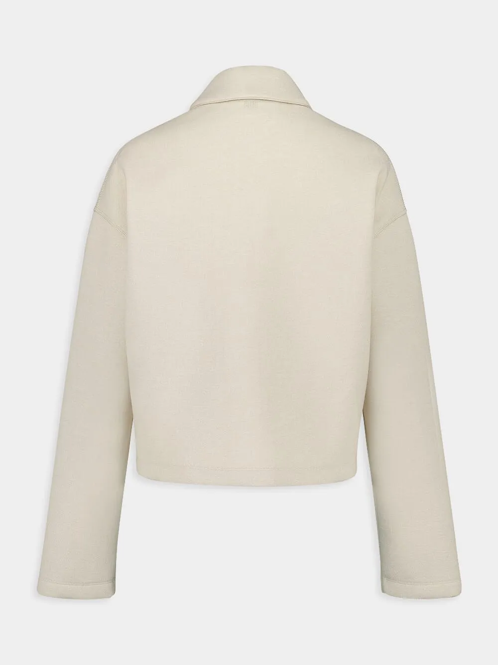 Sand Ami Cropped Wool-Viscose Polo
