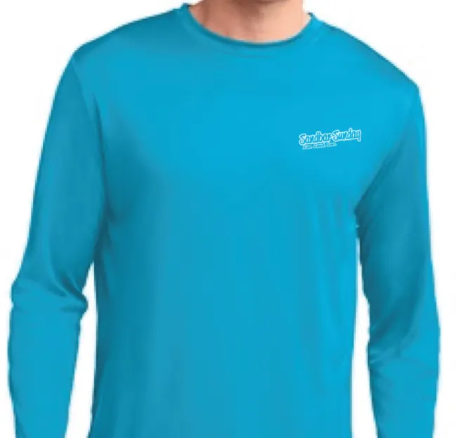 Sandbar Sunday Sport-Tek Mens Long Sleeve Competitor in Atomic Blue