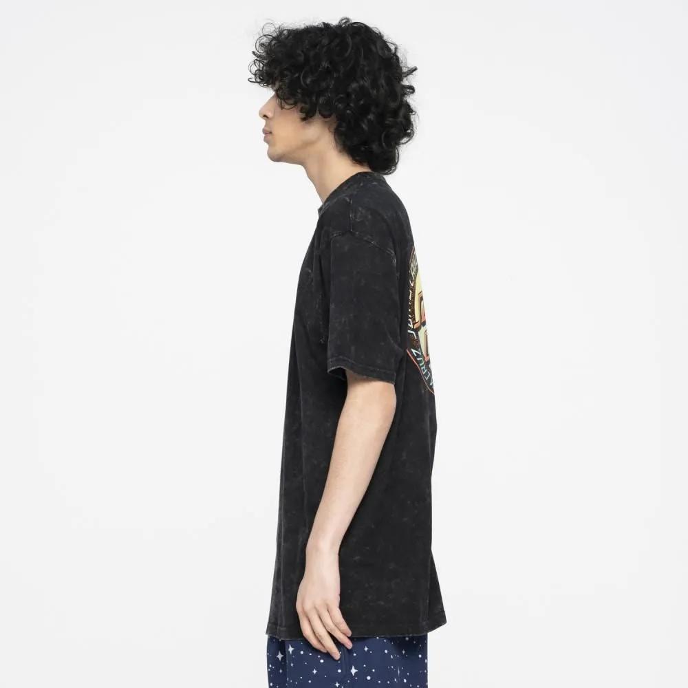 Santa Cruz T-Shirt Loud Ringed Dot T-Shirt - Black Acid Wash