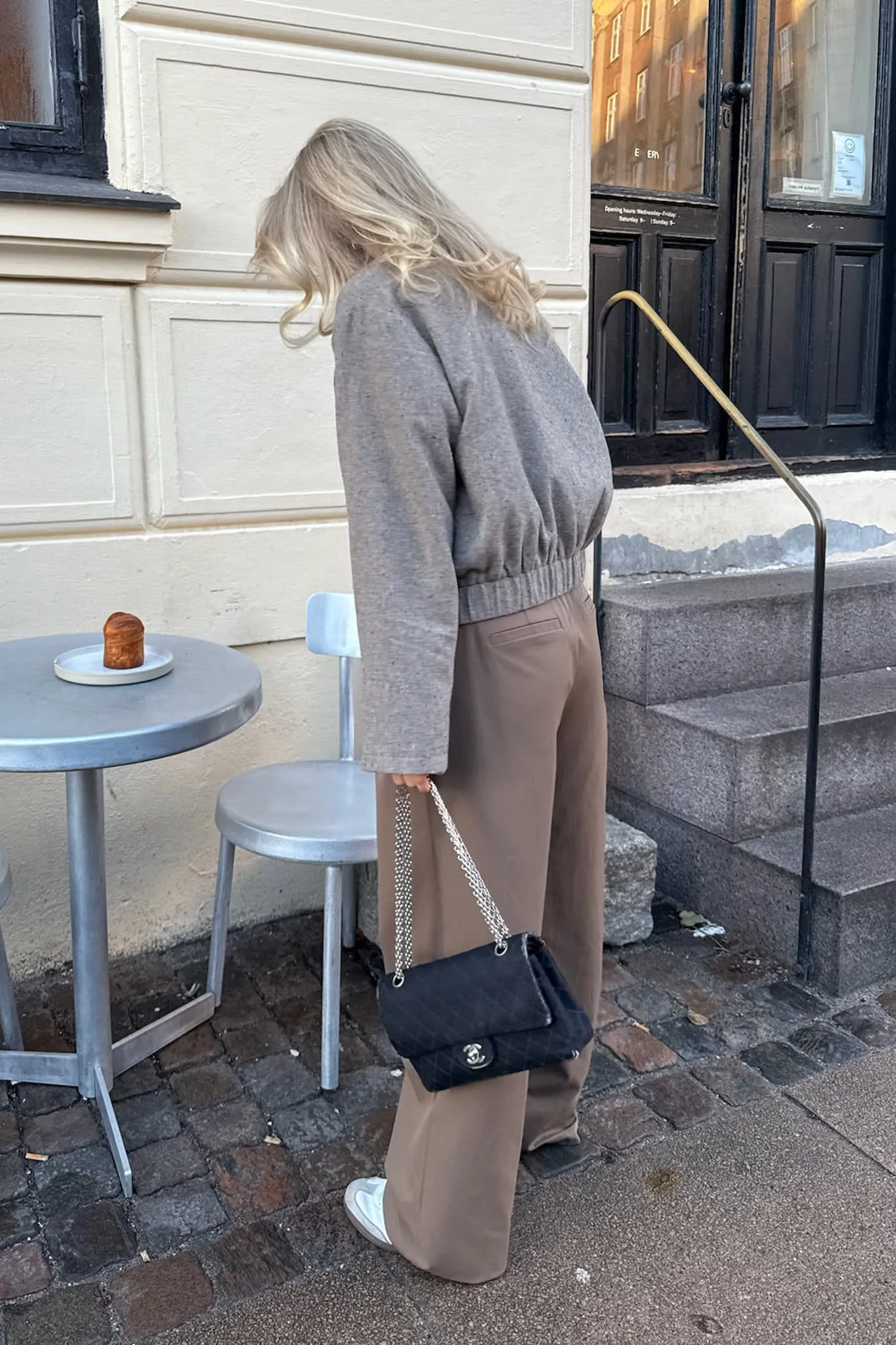 SarahIC Kort Jakke - Brun Meleret