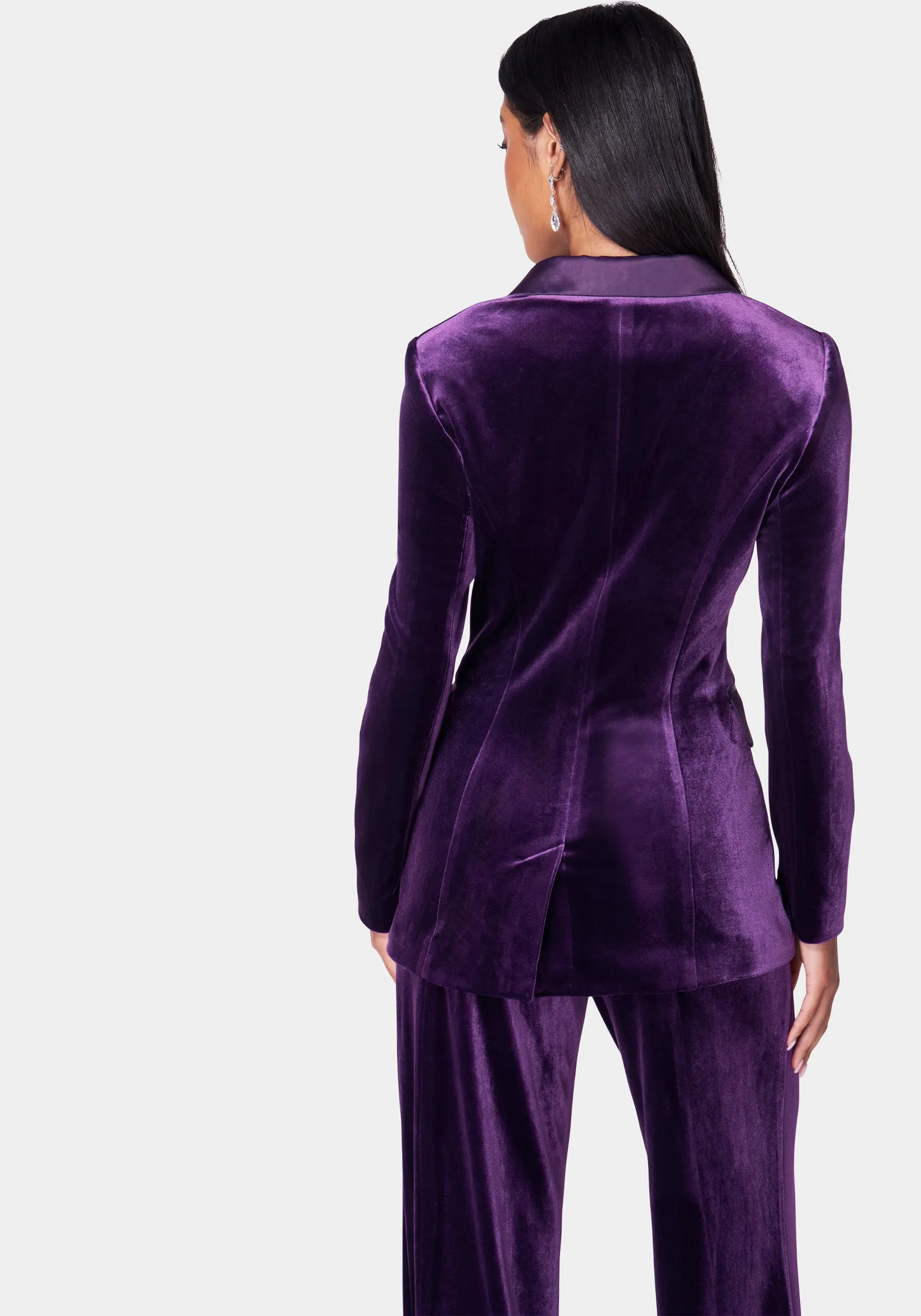 Satin Combo Tailored Velour Jacket