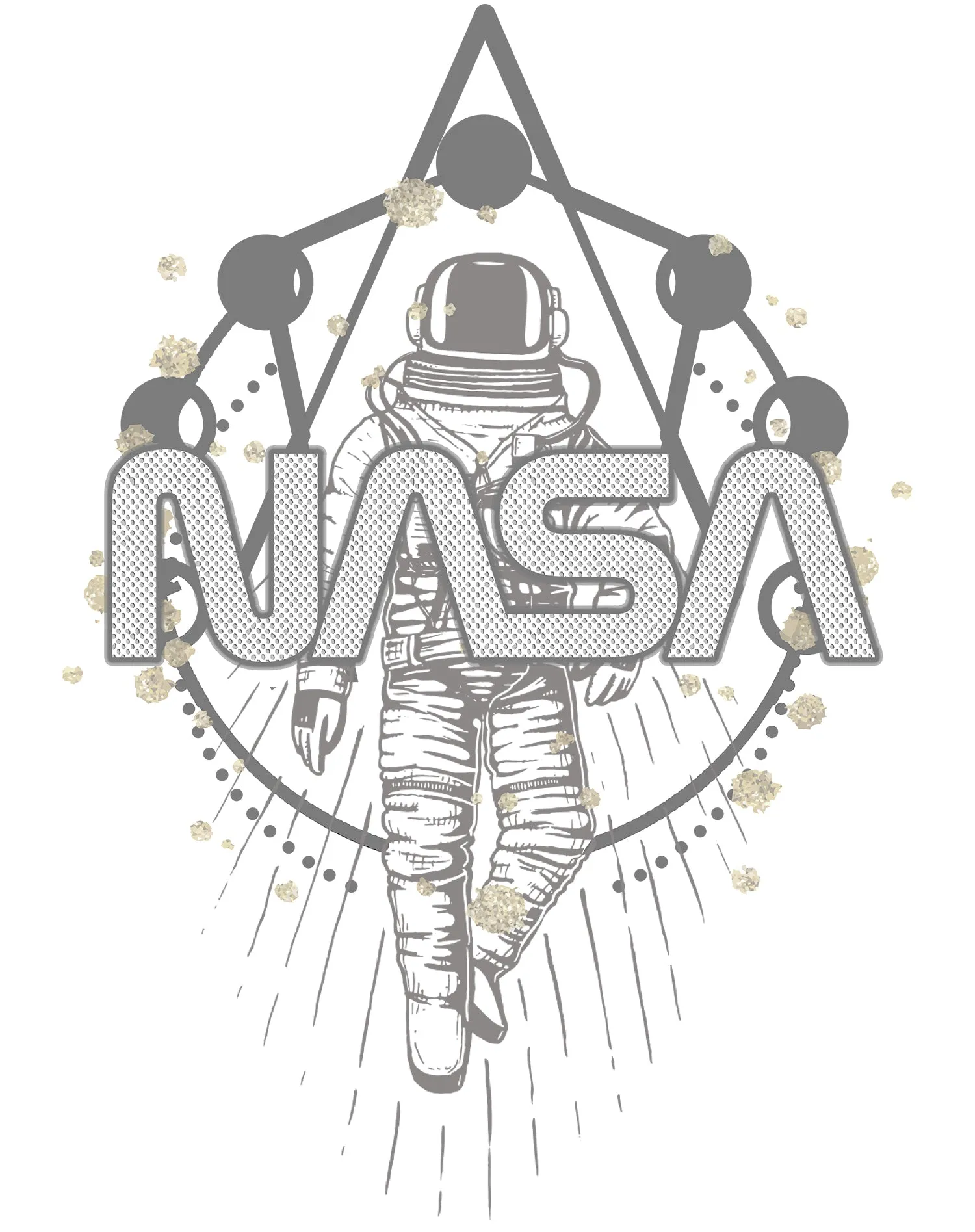 Science Space NASA Astronaut Sacred Geometry Nerd Geek Chic Official Men's T-shirt