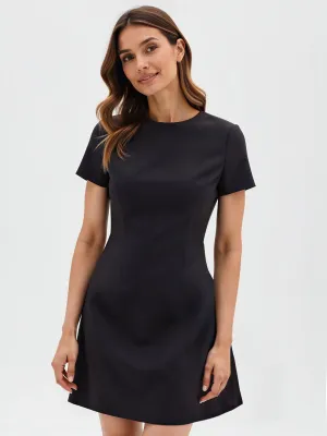 Seamed A-Line Mini Dress