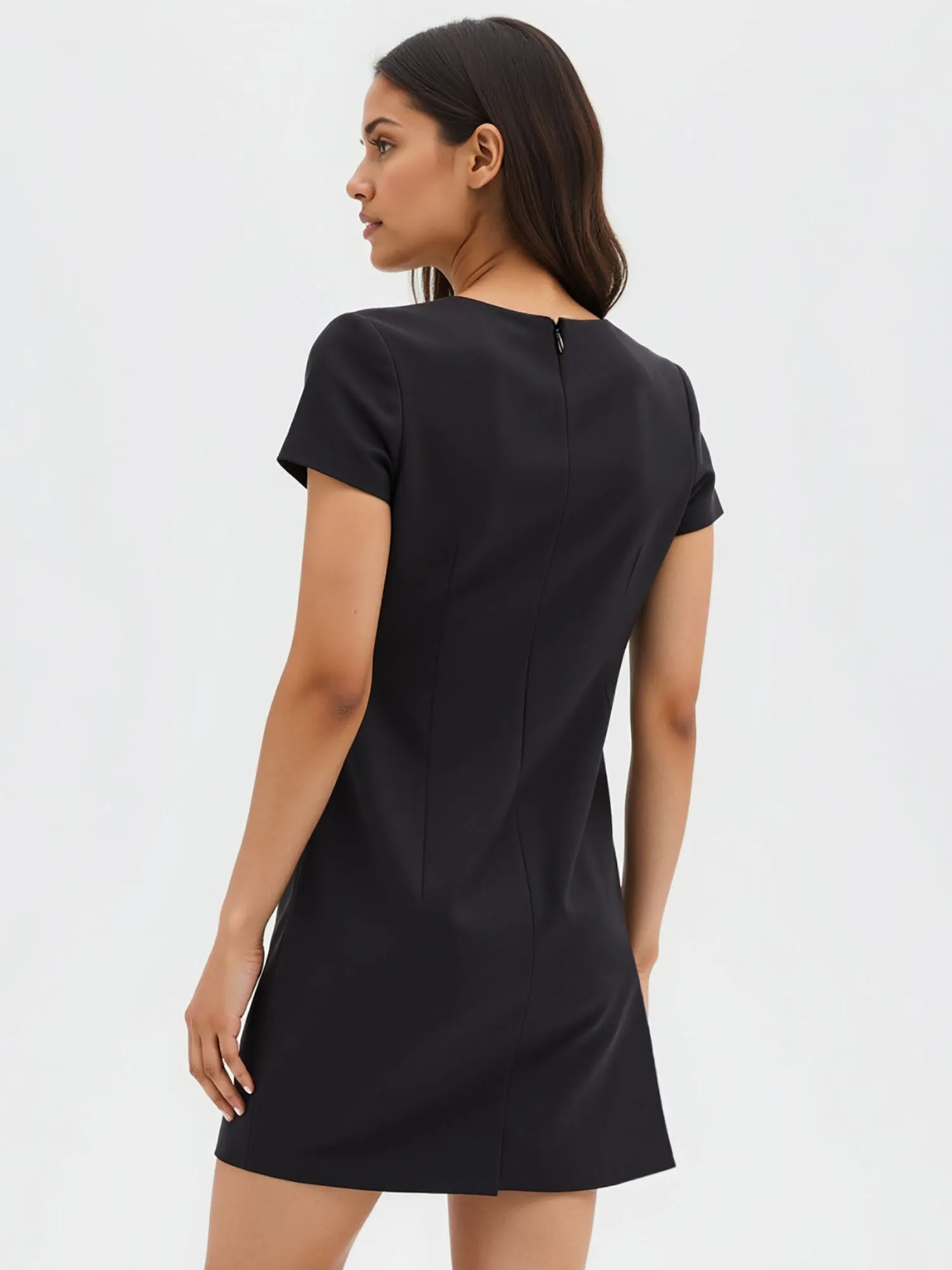 Seamed A-Line Mini Dress