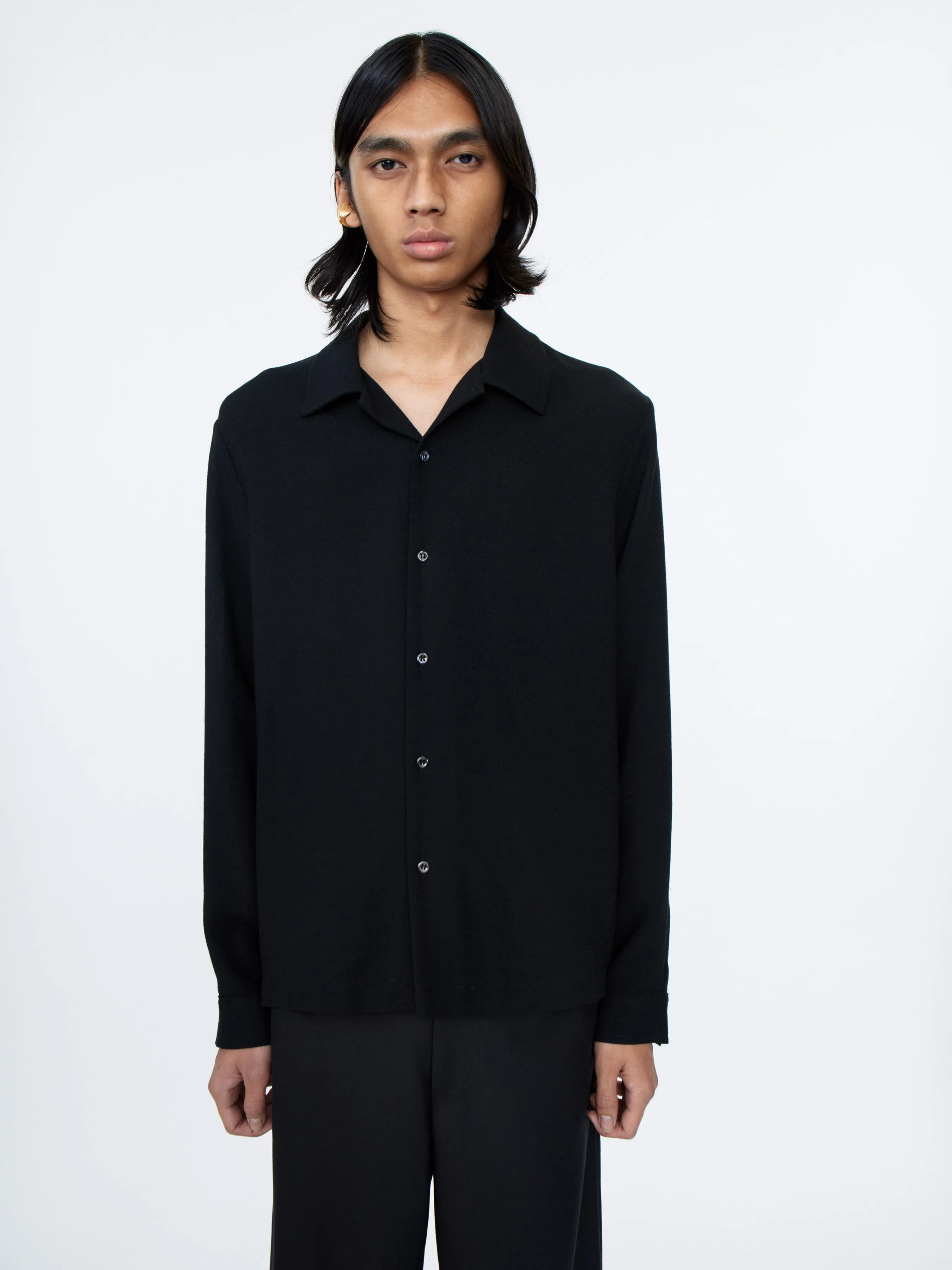 Sense Shirt | Black Crepe