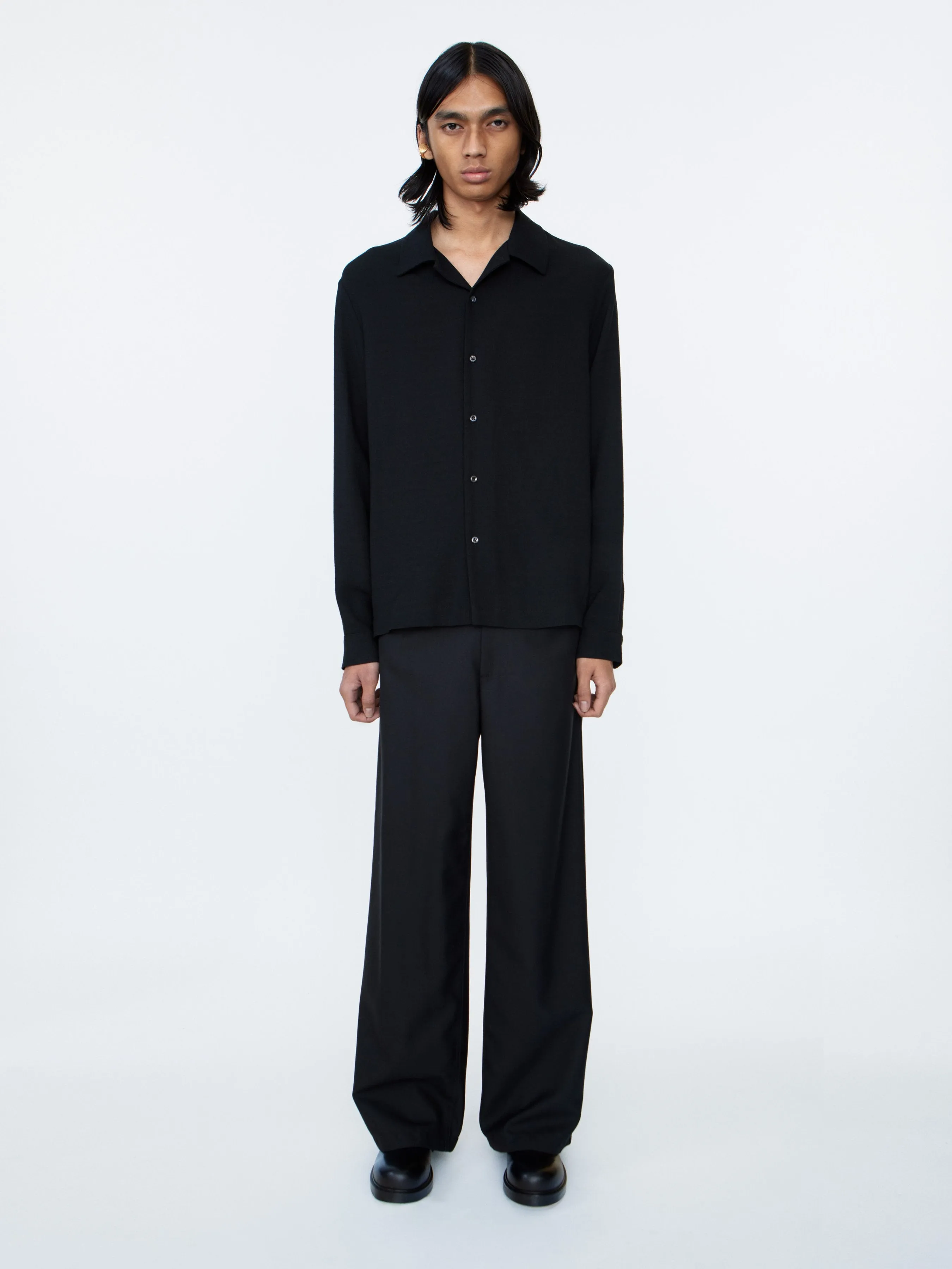 Sense Shirt | Black Crepe
