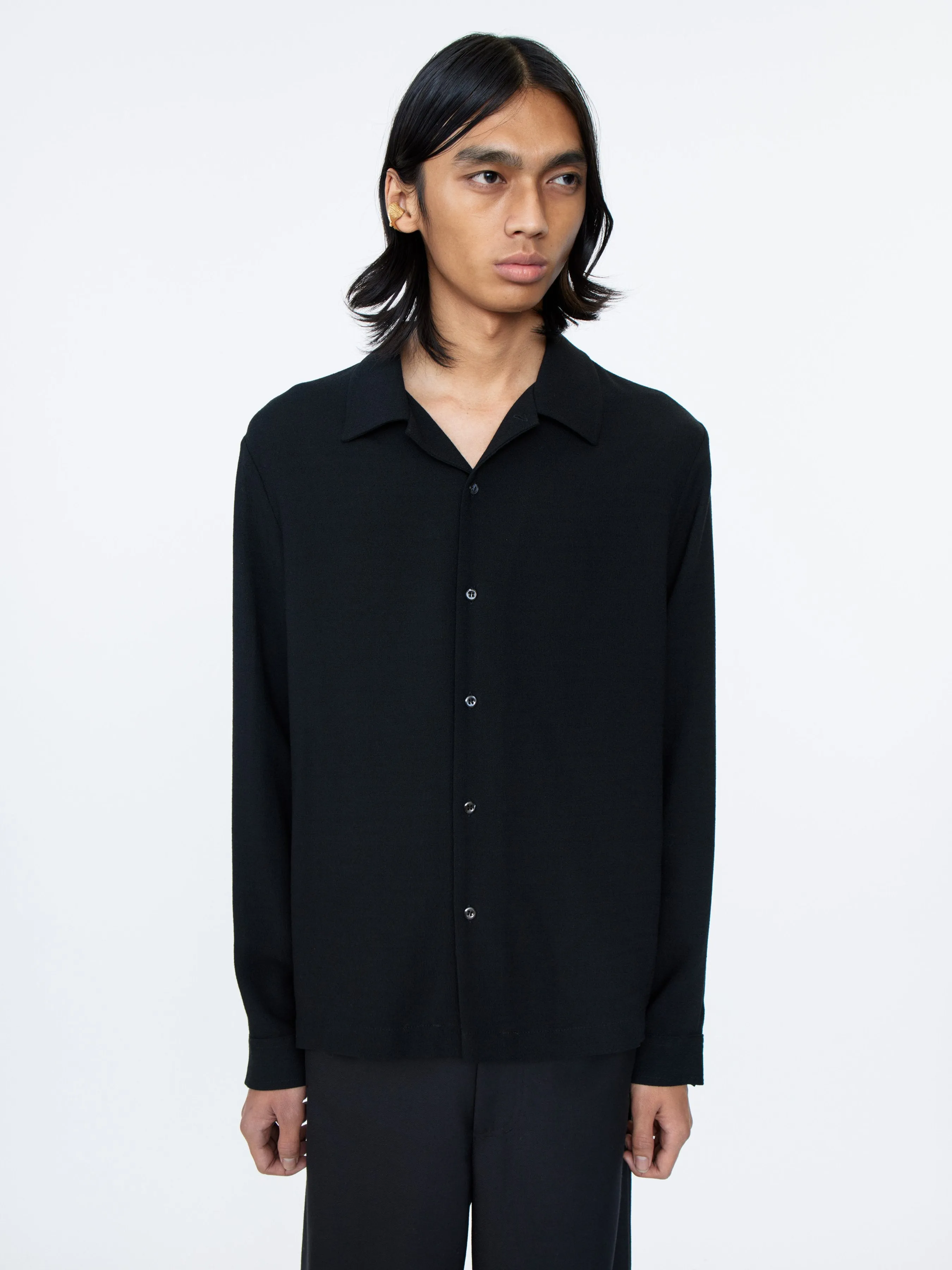 Sense Shirt | Black Crepe