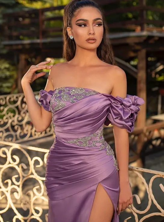 Sexy Straight Mermaid Side Slit Simple Long Prom Dresses, PDS0213