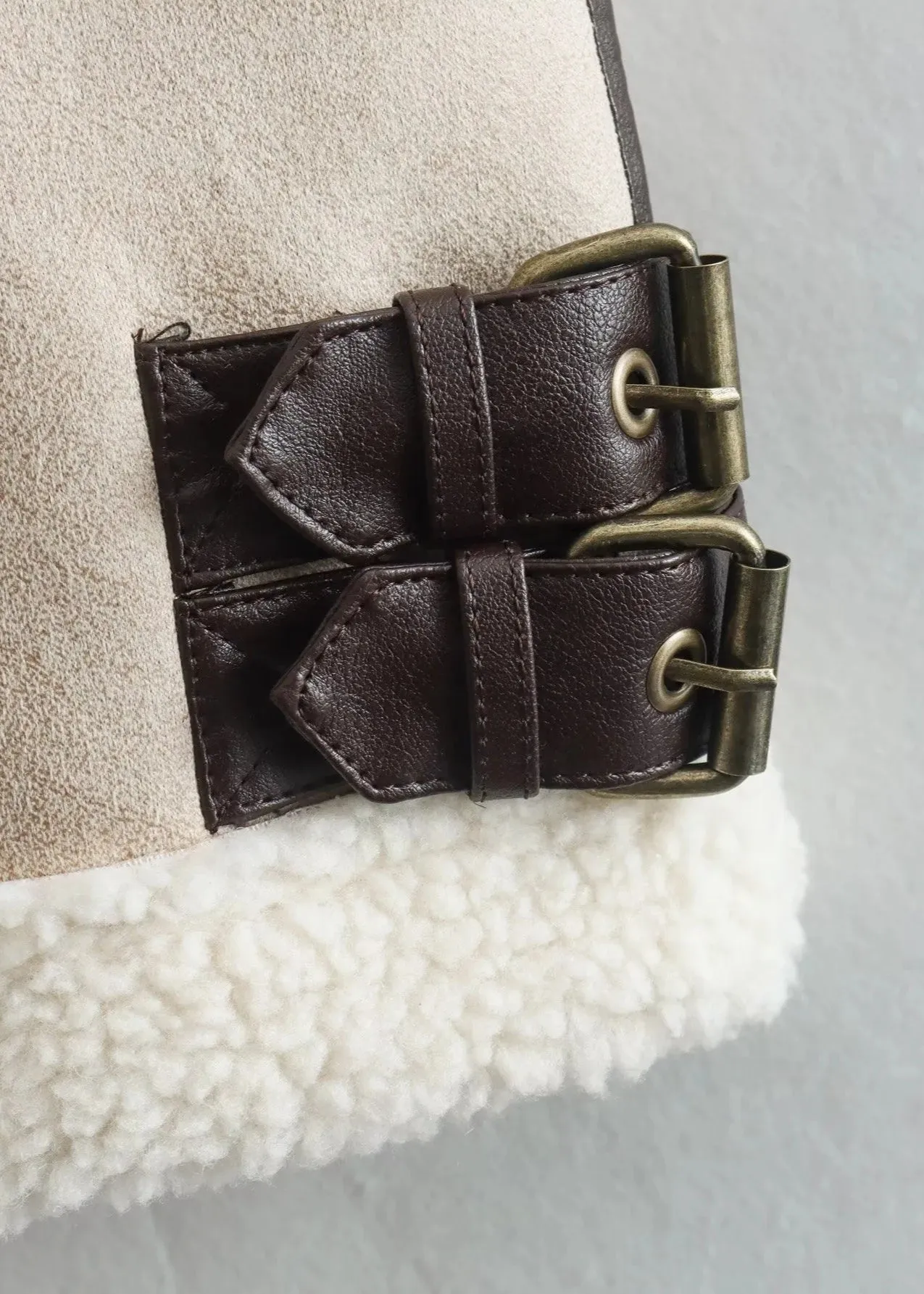Shearling-Trimmed Sleeveless Cotton Vest