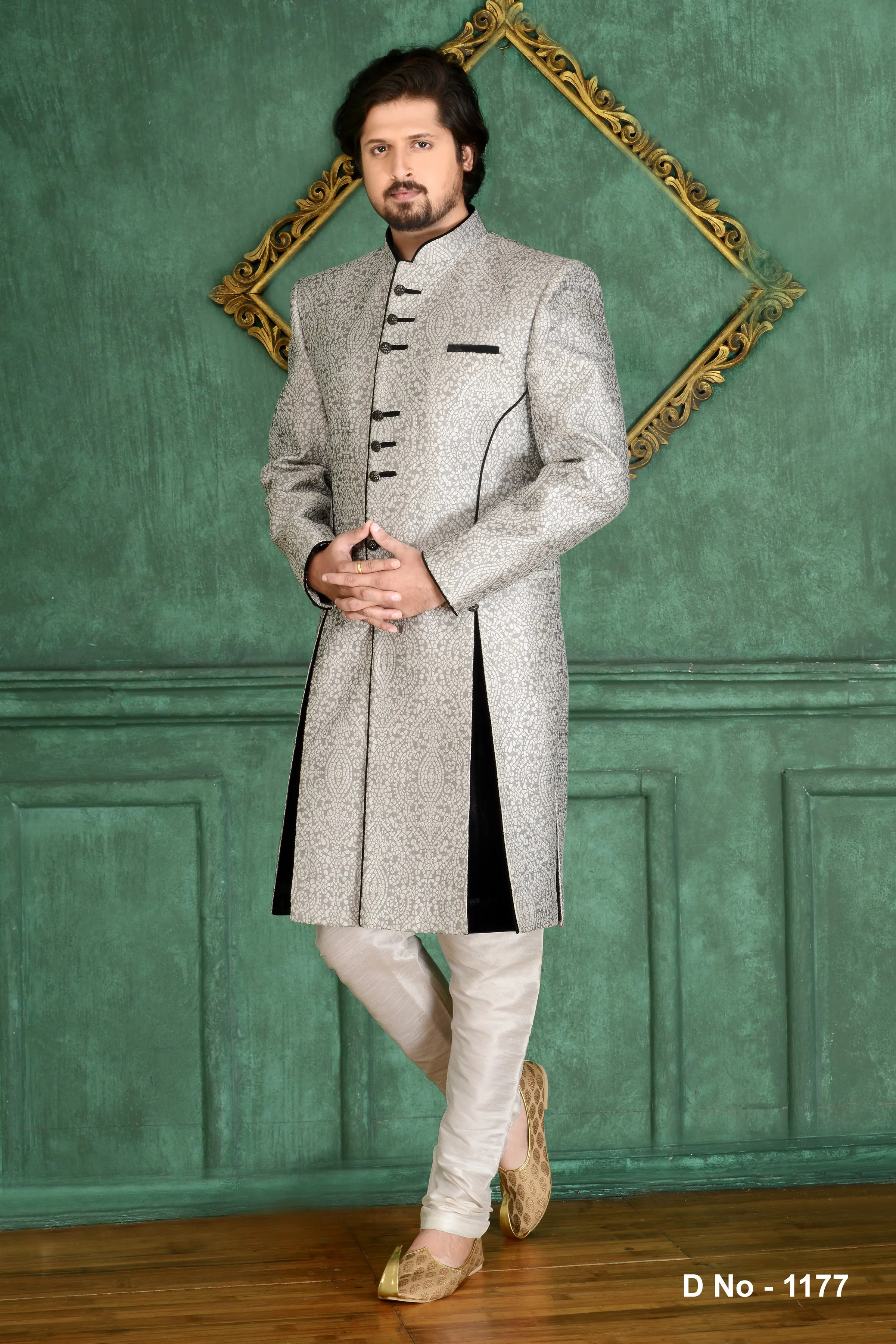 Sherwani (Custom Tailored) - (D.No.-1177)