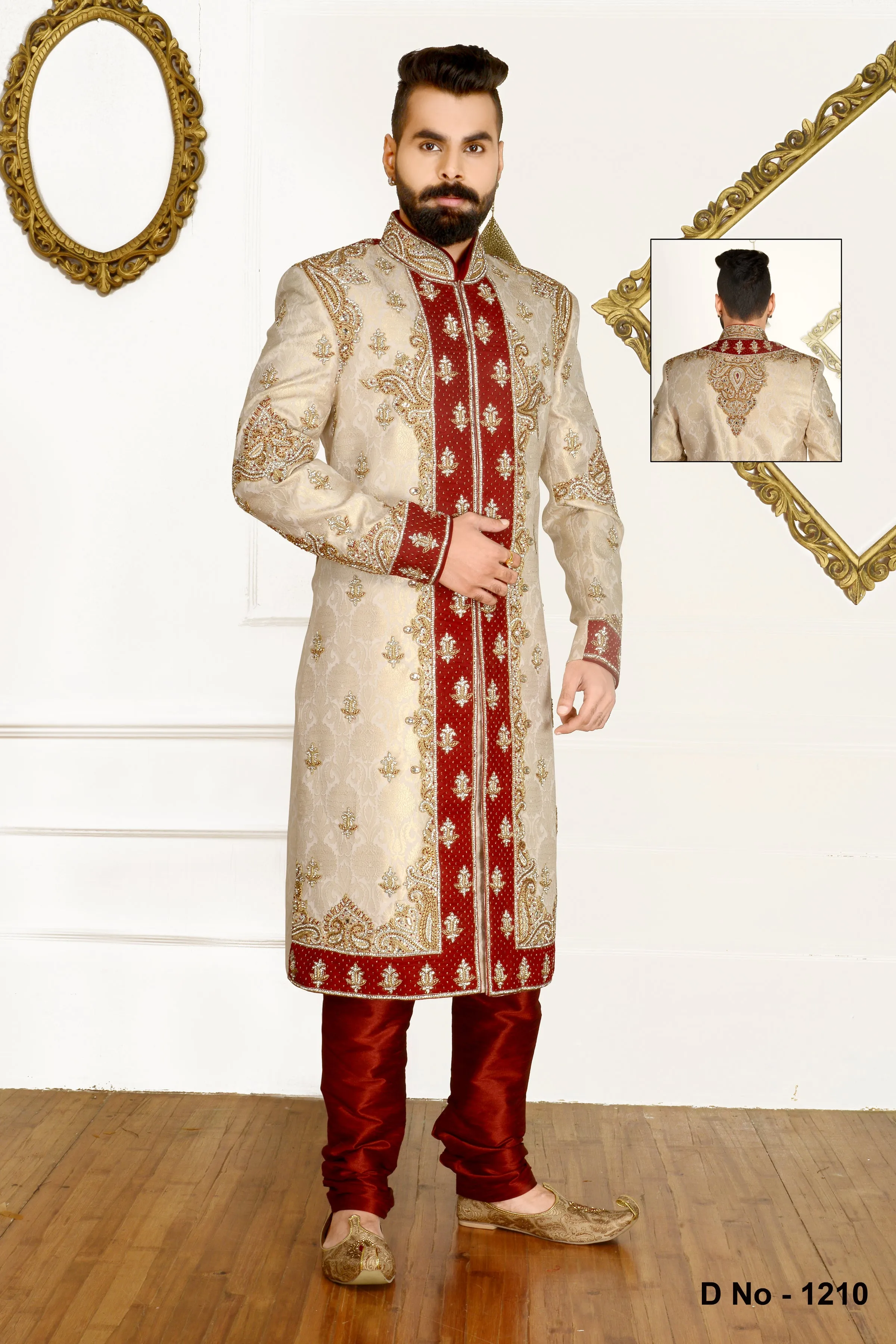 Sherwani (Custom Tailored) - (D.No.-1210)