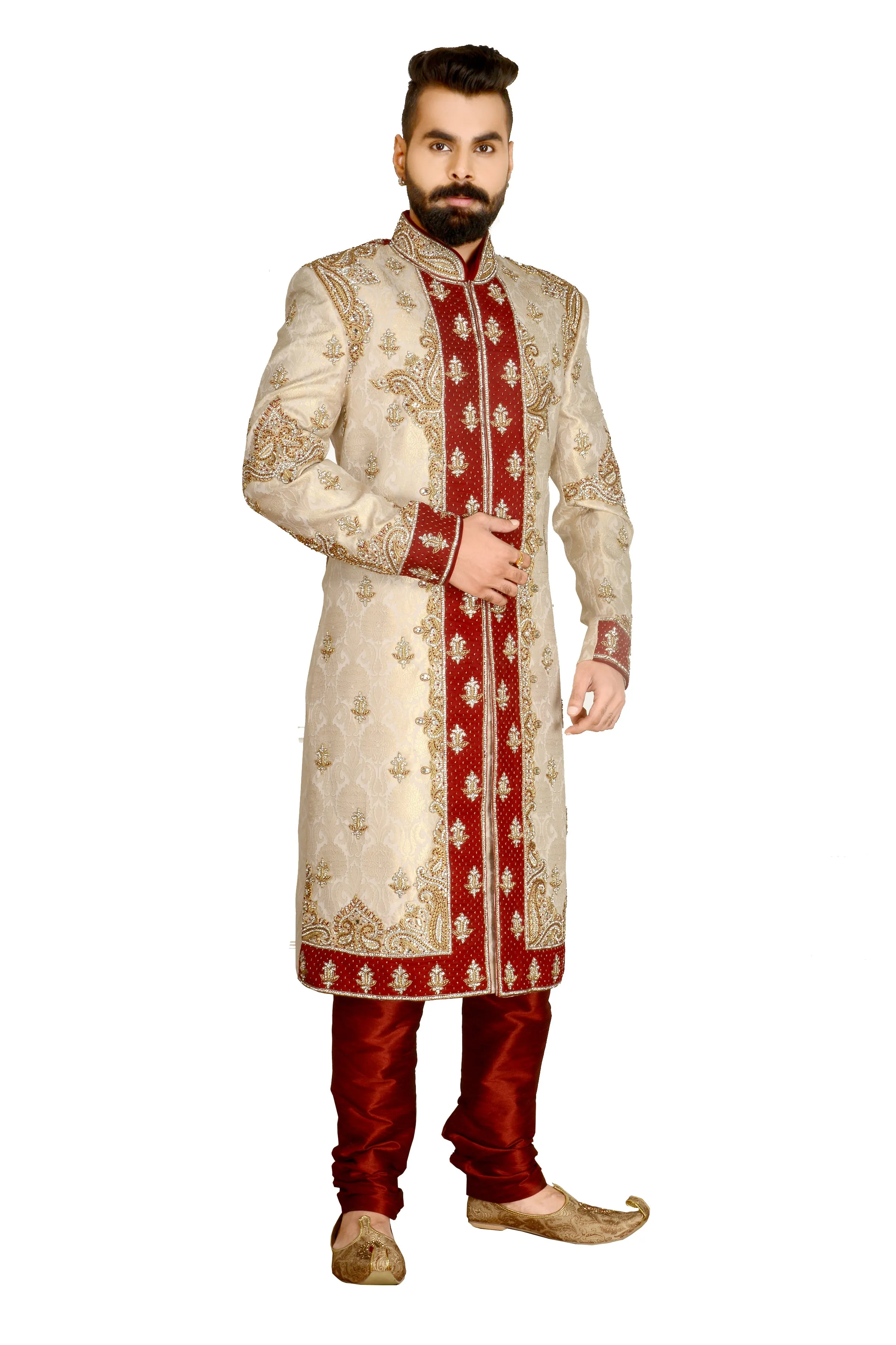 Sherwani (Custom Tailored) - (D.No.-1210)