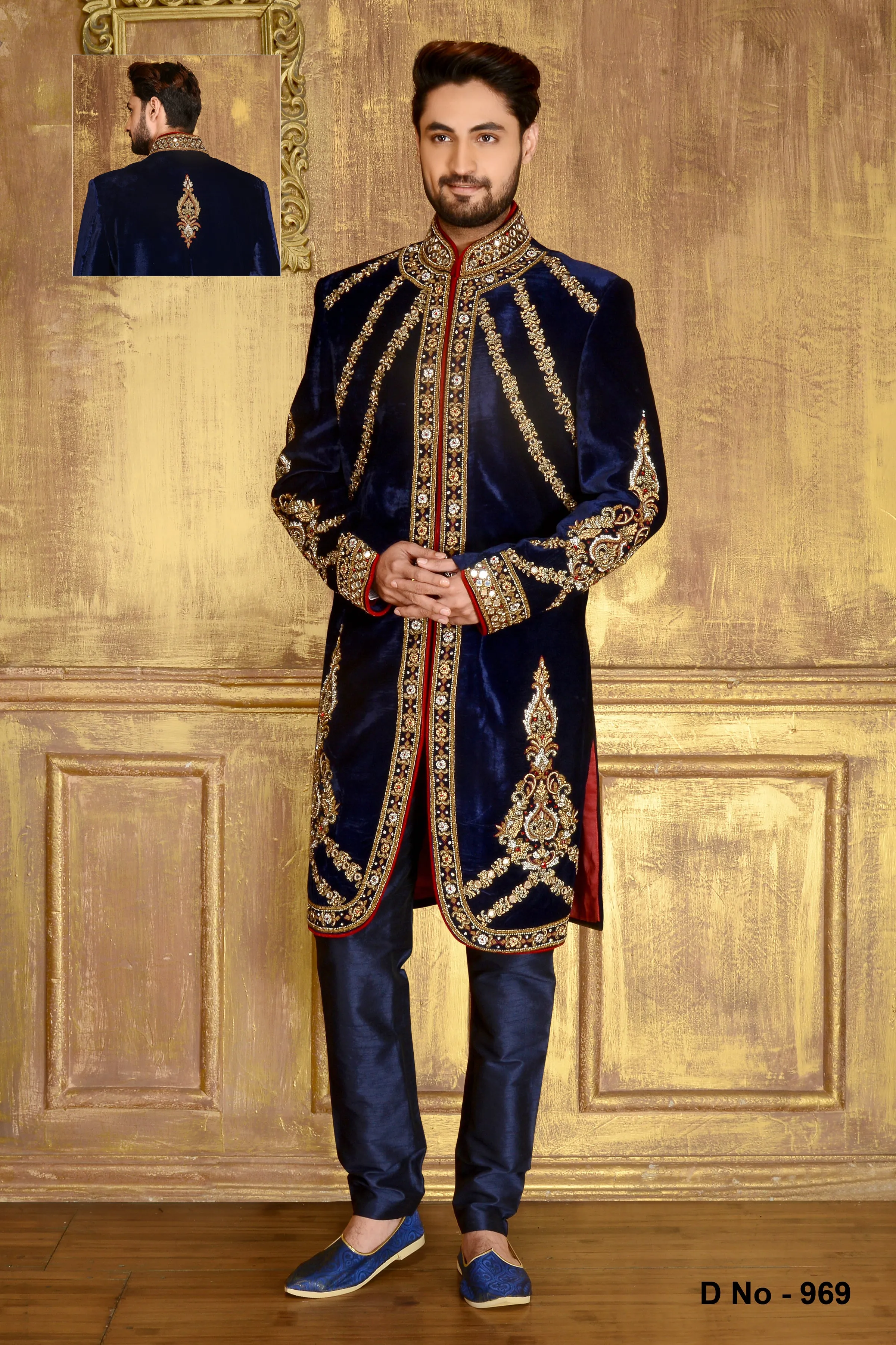 Sherwani (Custom Tailored) - (D.No.-969)