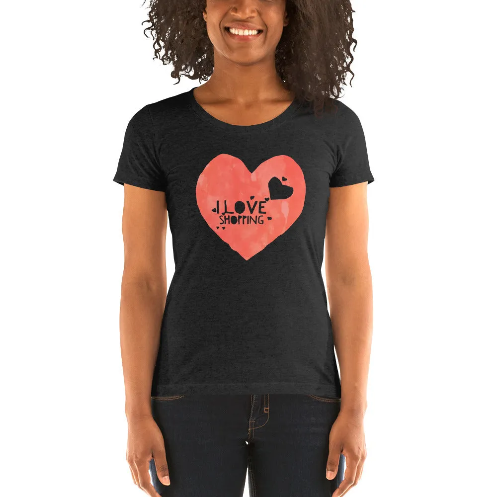 Shop Life™ I LOVE SHOPPING Short Sleeve Tee in Living Coral!