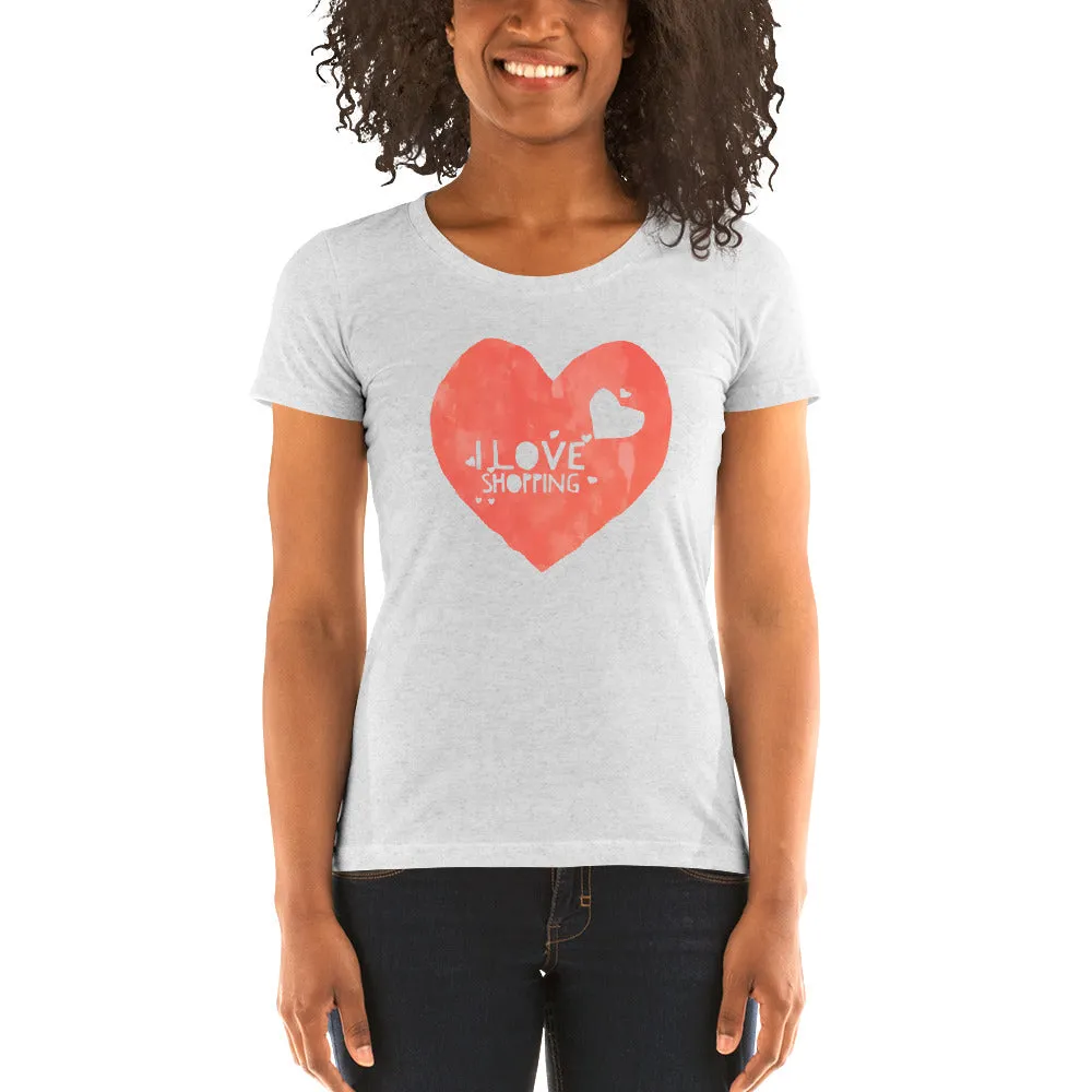Shop Life™ I LOVE SHOPPING Short Sleeve Tee in Living Coral!