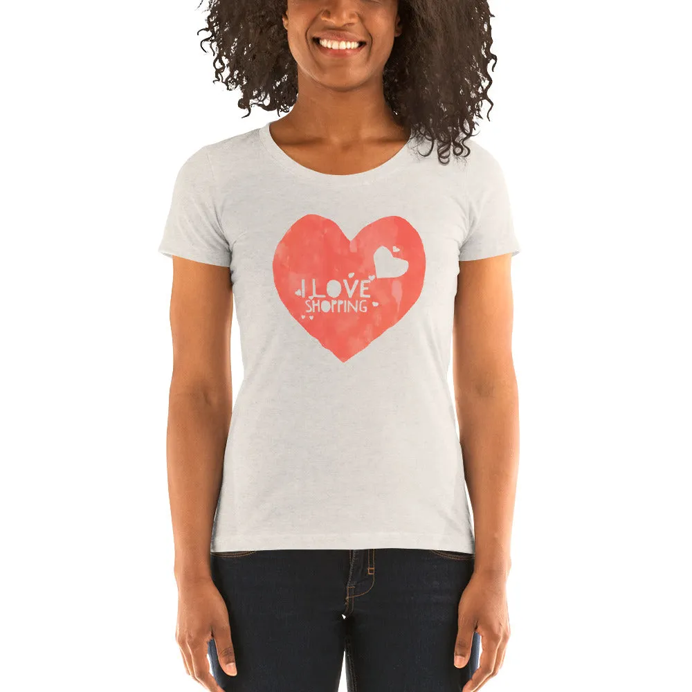 Shop Life™ I LOVE SHOPPING Short Sleeve Tee in Living Coral!
