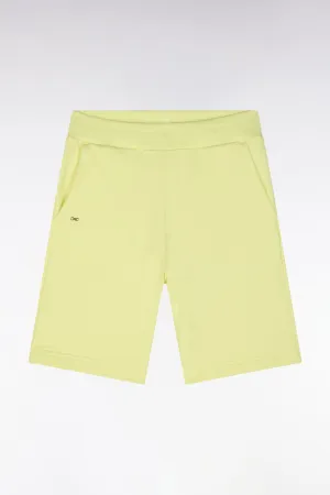 Short en molleton coton jaune coupe droite