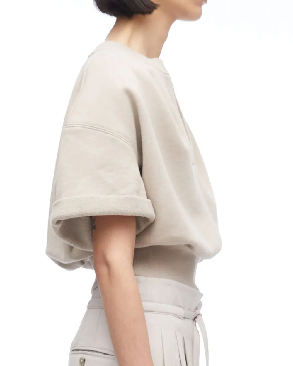 Short-Sleeve Cropped Sweatshirt