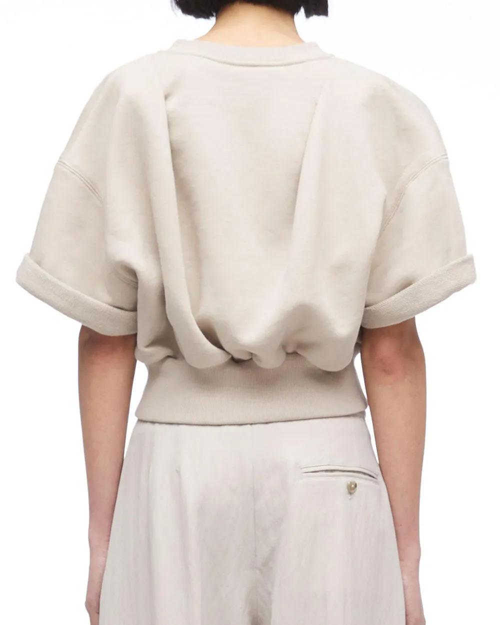 Short-Sleeve Cropped Sweatshirt