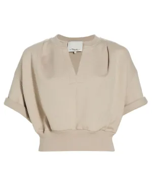 Short-Sleeve Cropped Sweatshirt