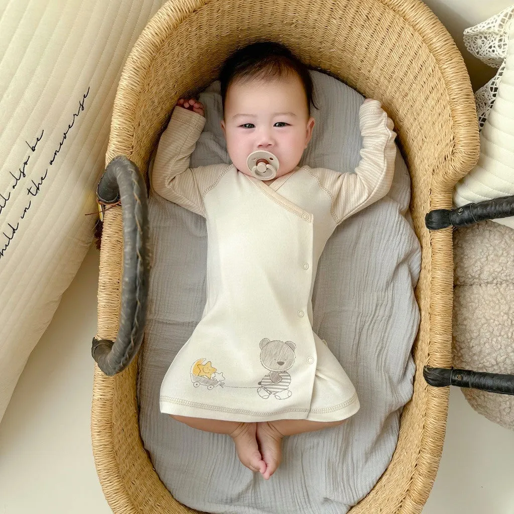 Side Snap Infant Shirts: Organic Cotton Kimono Top