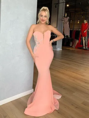 Simple Sweetheart Mermaid Charming Long Prom Dresses, PDS0231