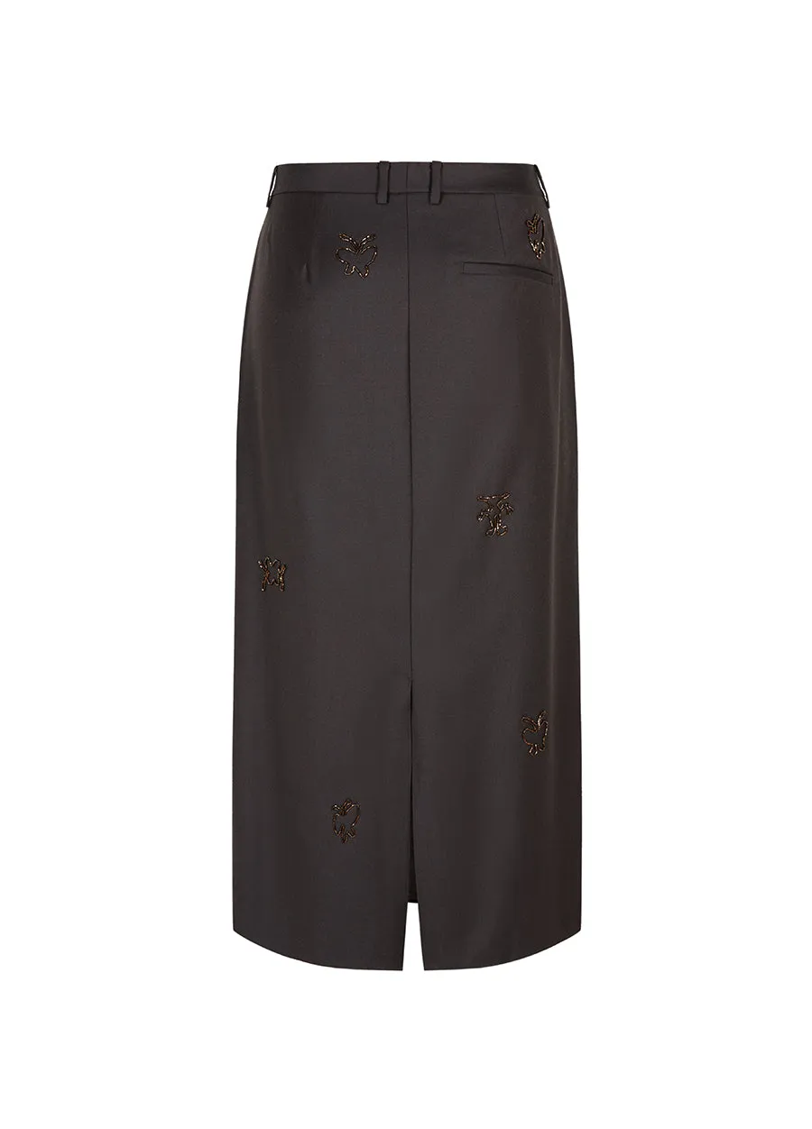 Skirt / JNBY Butterfly Pattern Straight Long Skirt