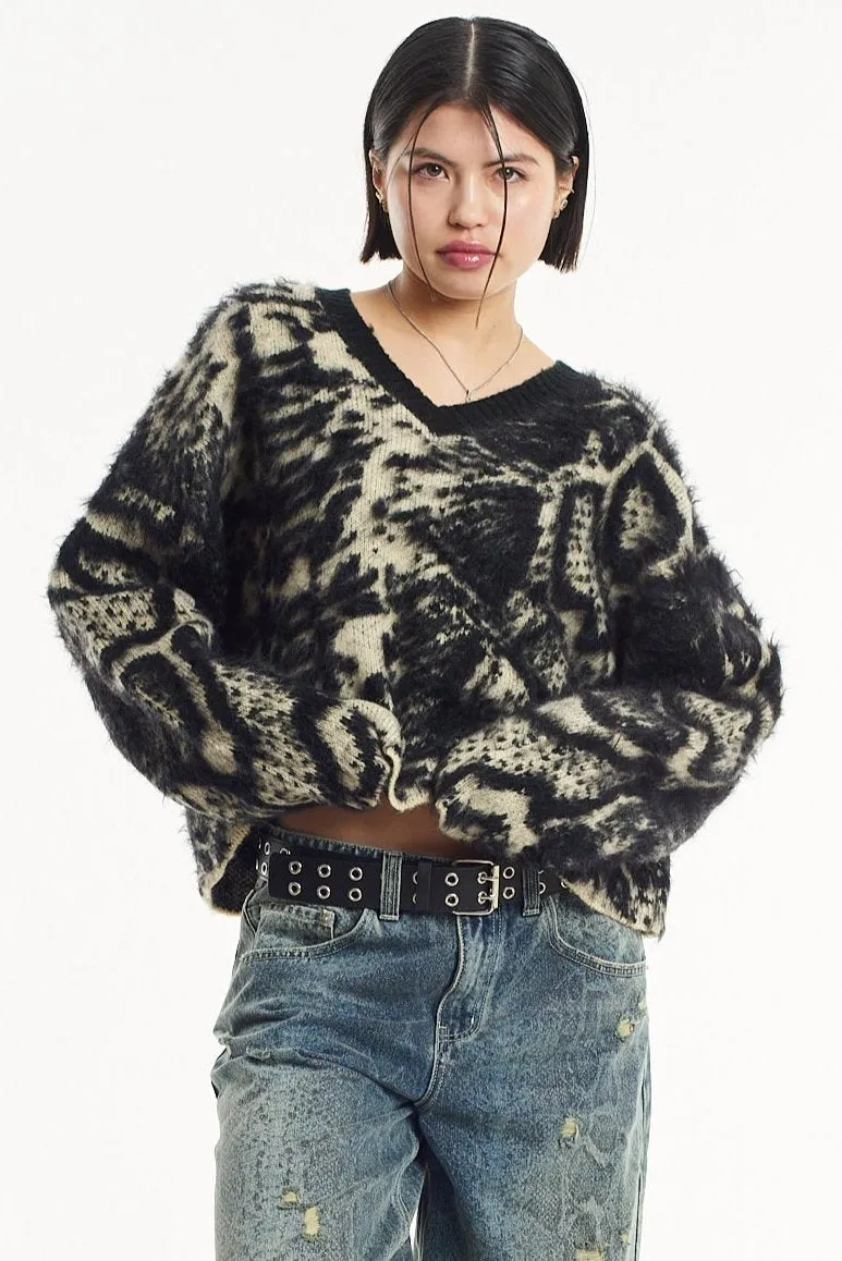 Slither Snake V-Neck Knit