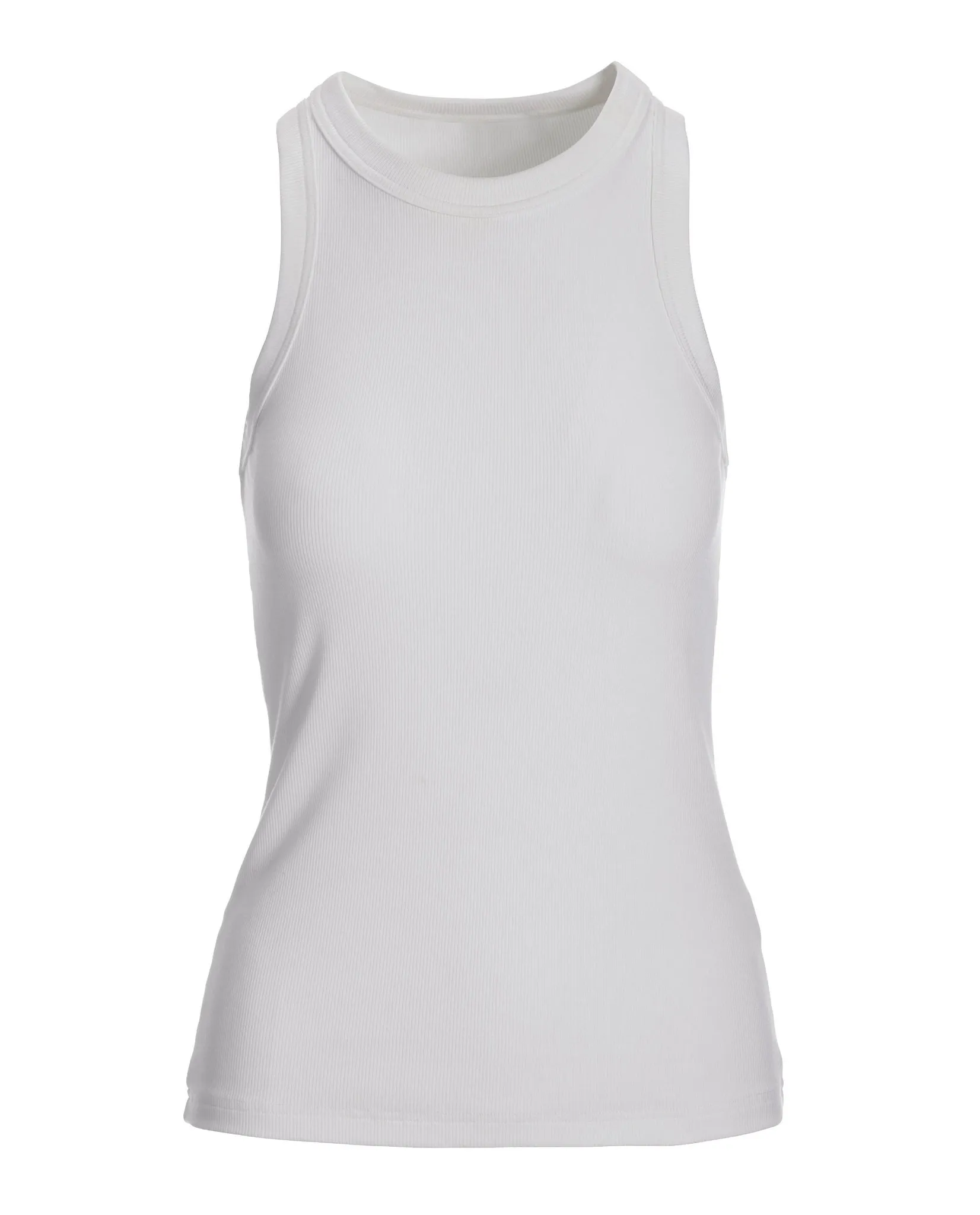 So Essential Ribbed High Neck Top Pure White