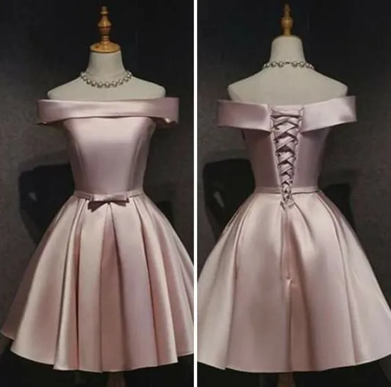 Soft Sweetheart Sleeveless A-line Satin Homecoming Dresses Online, HD1106