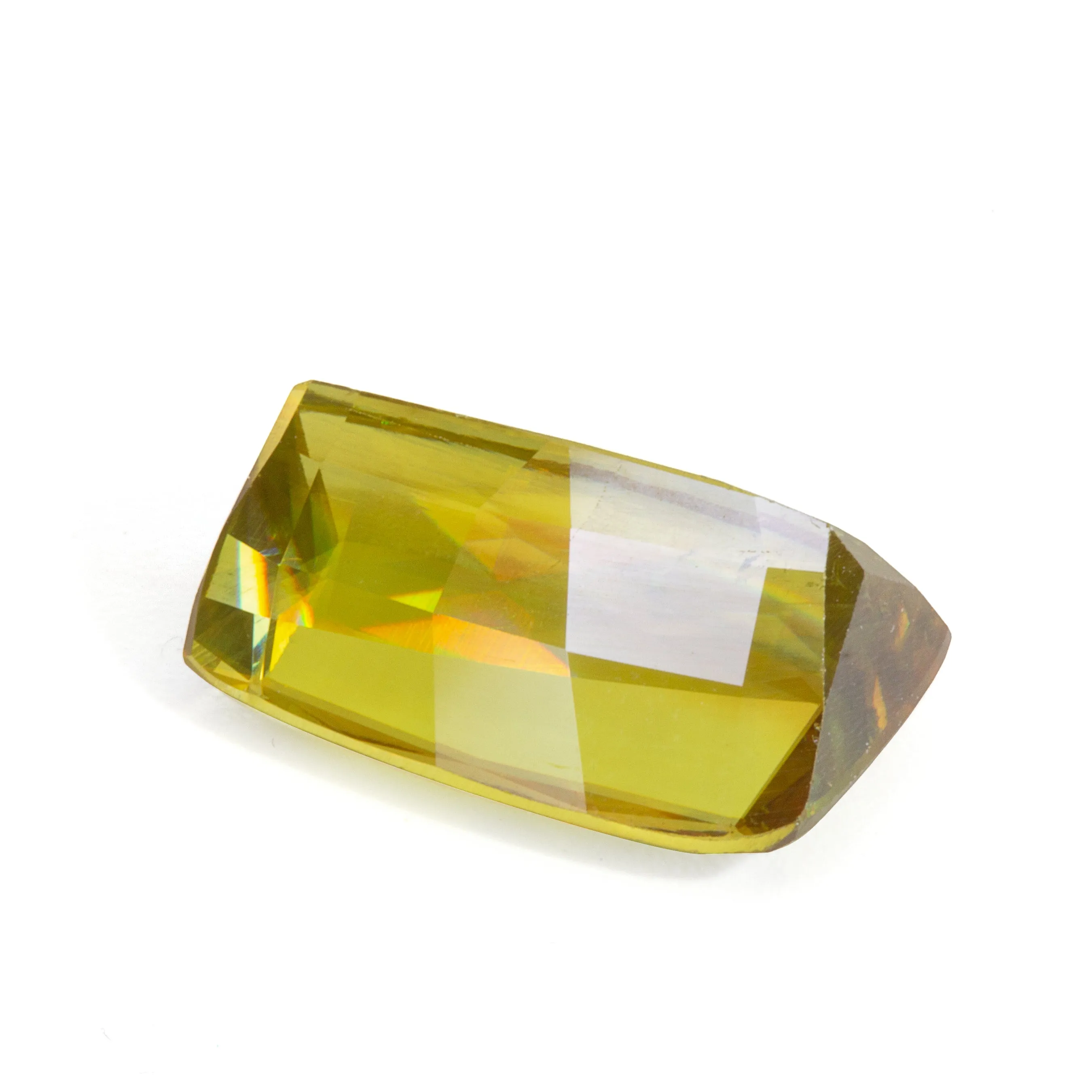 Sphene 8.5 carat Green Faceted Cushion Gemstone