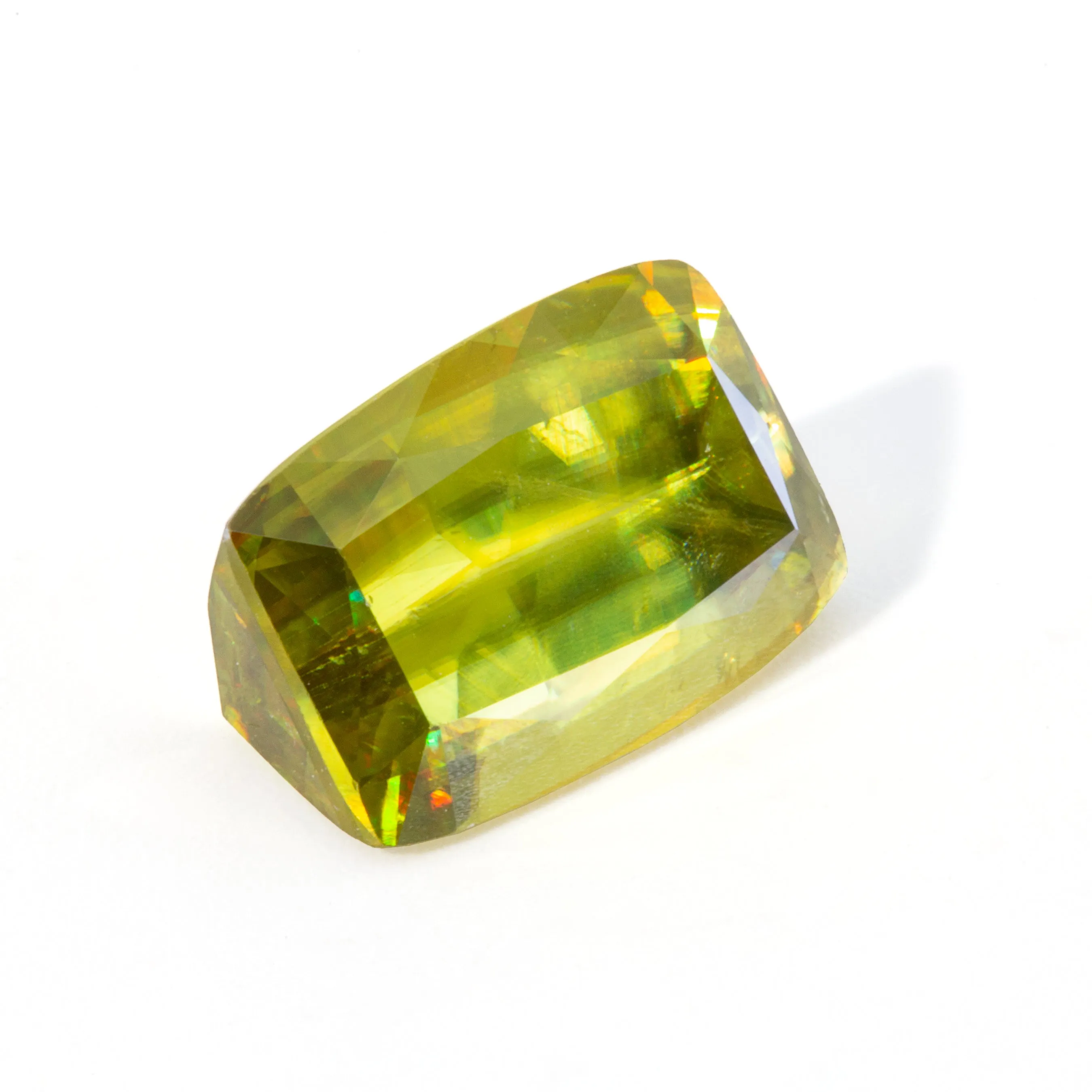 Sphene 8.5 carat Green Faceted Cushion Gemstone