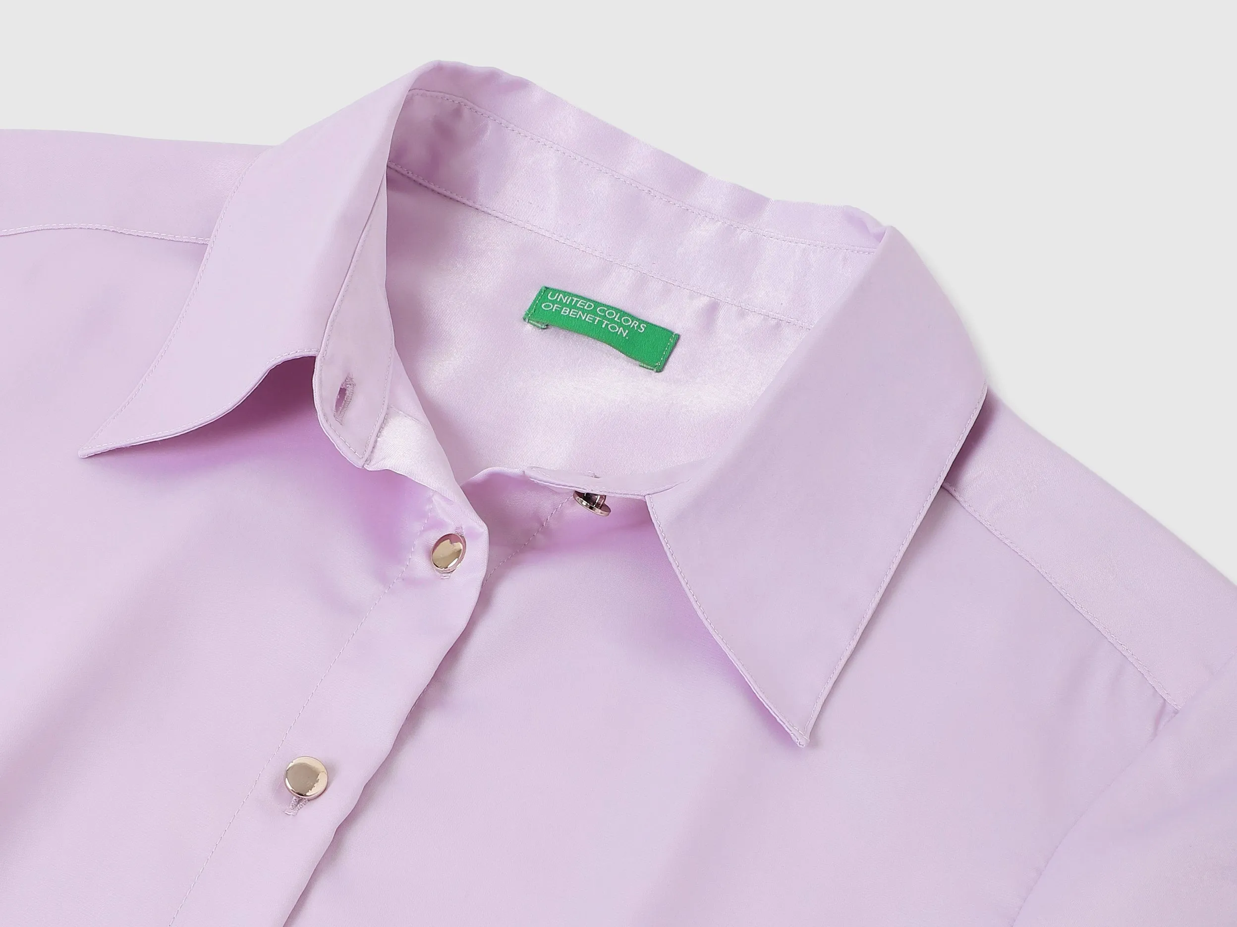 Spread Collar Solid Shirts