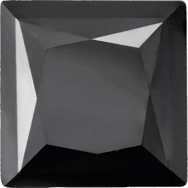 Square Diamond Faceted FAB Black Moissanite Loose Stone