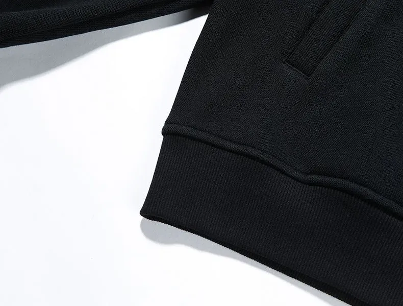 Stand-Up Collar Zip-Up Track Jacket in Solid Color