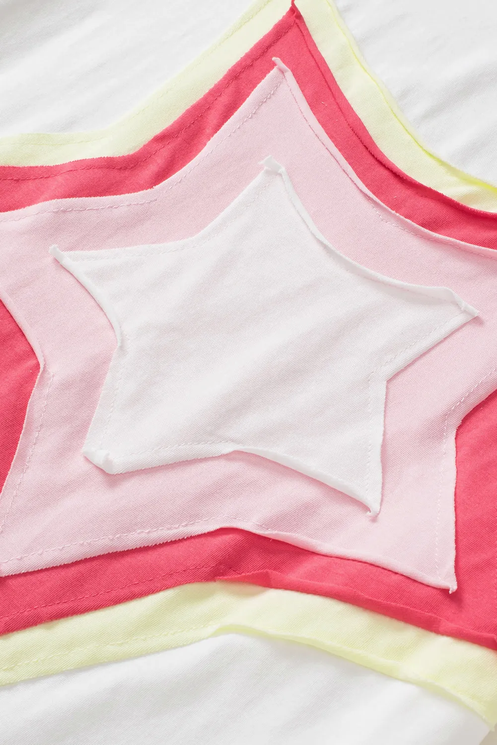 Star Patched Half Sleeve Oversized Tee
