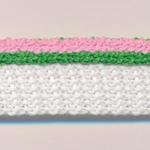 Stripe Pile Piping #23 Cherry & Christmas Green & White