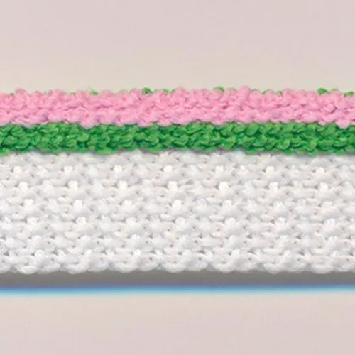 Stripe Pile Piping #23 Cherry & Christmas Green & White