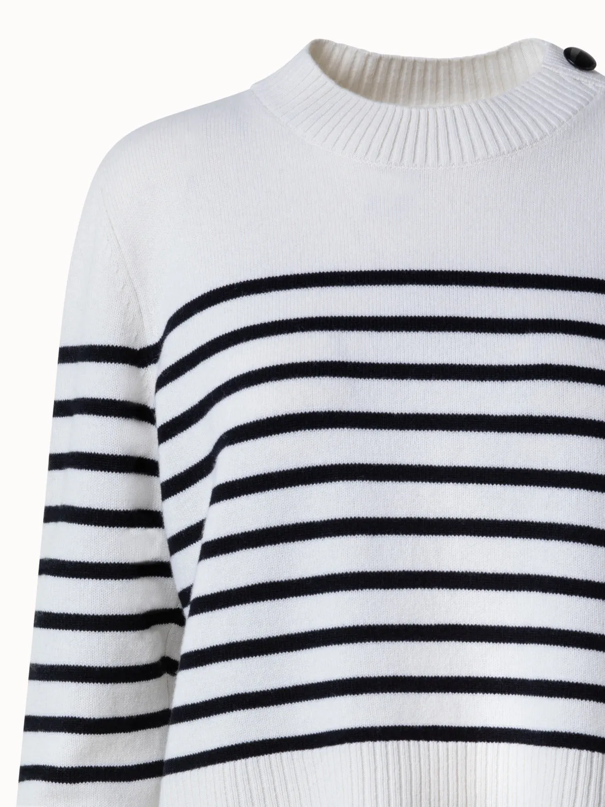 Striped Boxy Sweater in Merino Cashmere Blend