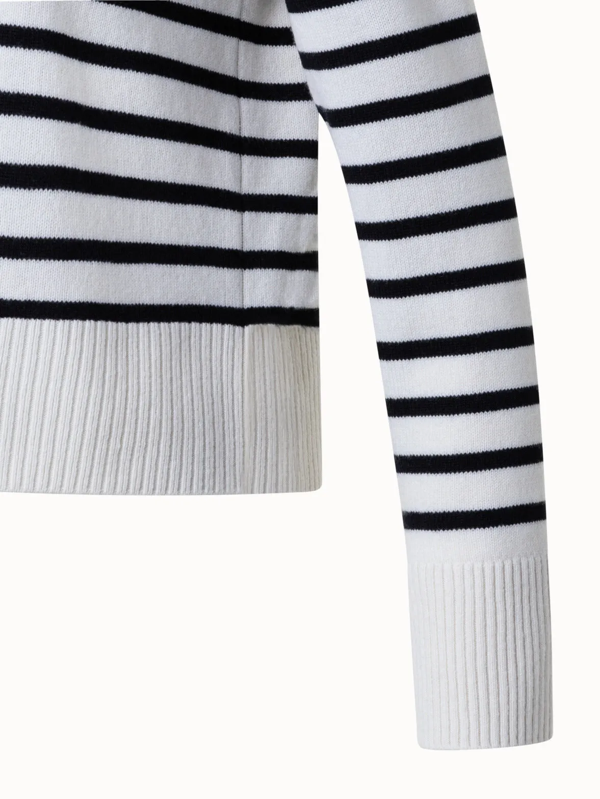 Striped Boxy Sweater in Merino Cashmere Blend