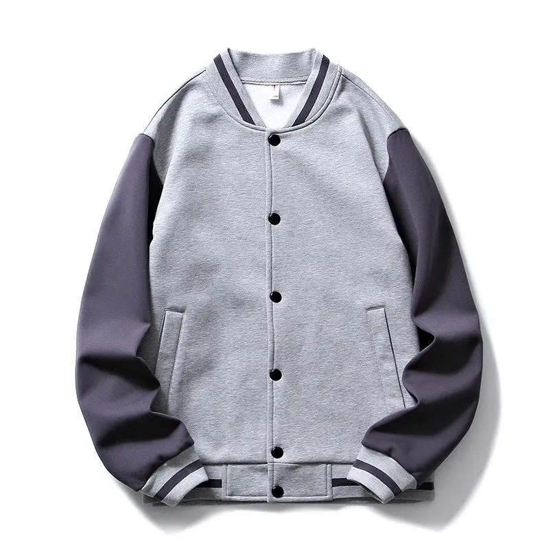 Stylish Patchwork Varsity Jacket in Breathable Material