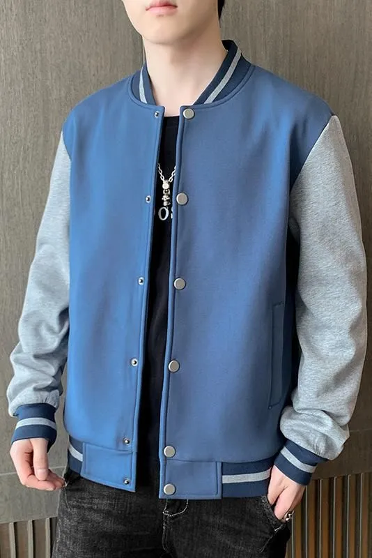 Stylish Patchwork Varsity Jacket in Breathable Material
