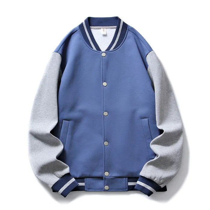 Stylish Patchwork Varsity Jacket in Breathable Material