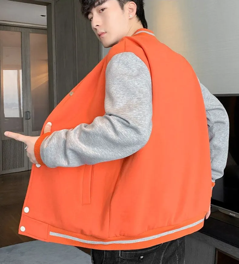 Stylish Patchwork Varsity Jacket in Breathable Material